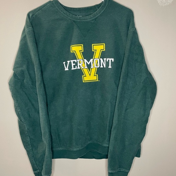 Unwind by League Vermont Ribbed Green Crewneck Size S - Picture 2 of 8